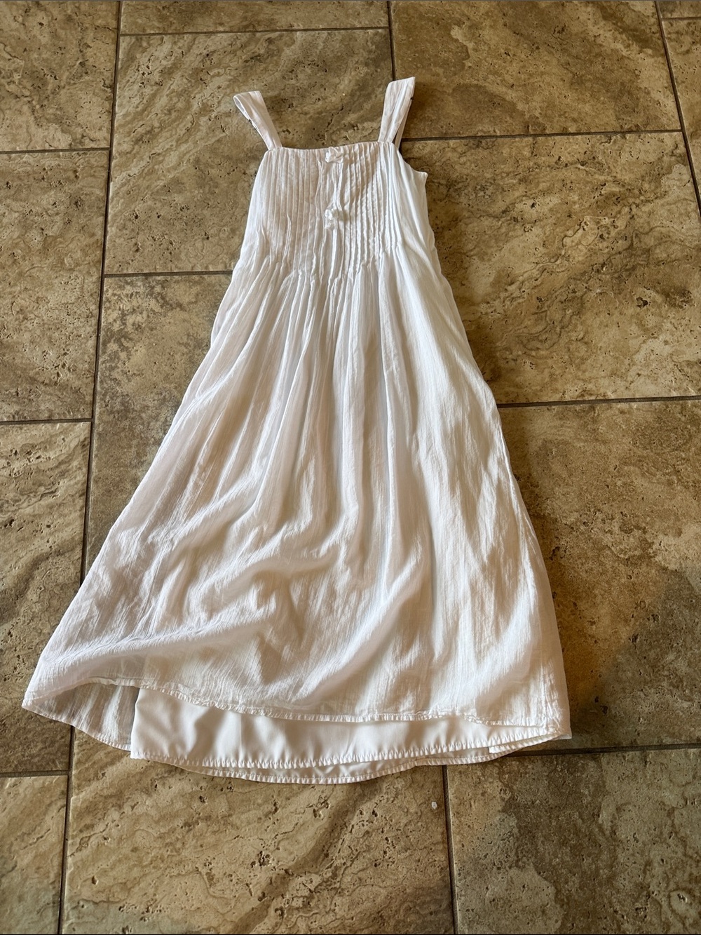 Abercrombie & Fitch White Girls' Sundress with Smocked Bodice